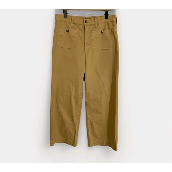 J. Crew Pants - J Crew Sailor Chino Pants Women’s 30 Brown Slim Wide Leg Cropped High Rise